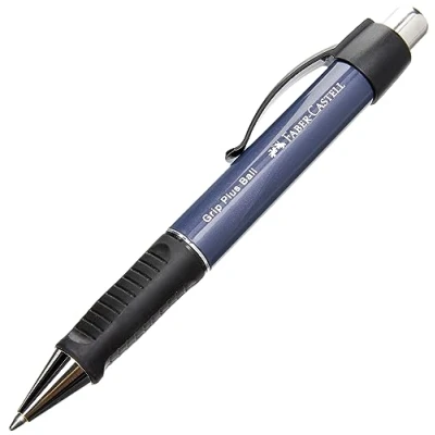 Obrázek FABER CASTELL 140732 kuličkové pero GRIP PLUS BALL, náplň M, barva dříku modrá metalická, inkoustu modrá, 1 kus
