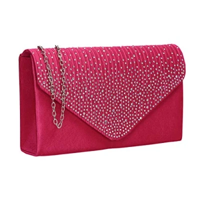 Obrázek SwankySwans Abby Diamante Envelope Style Bag Clutch, růžová (růžová)