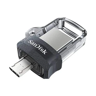 Obrázek SanDisk Ultra Dual m3.0 dvojitý konektor s konektorem microUSB na jednom konci a USB 3.0 druhém konci, 64 GB