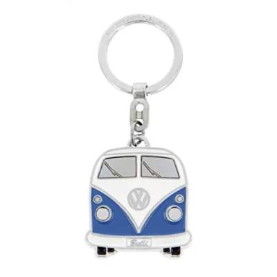 Obrázek BRISA VW Collection Volkswagen smaltovaný kovový přívěsek na klíče doplněk keyholder v designu autobusu T1 Bulli (vpředu/modrý)