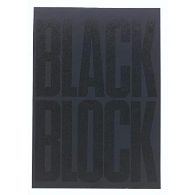 Obrázek Exacompta 5702E blok na psaní Black Block se 70 listy vysoce kvalitní žlutý papír od Clairefontaine, linkovaný, DIN A4 školní papírový