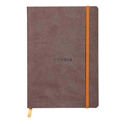 Obrázek Rhodia 117403C poznámkový sešit (s měkkou obálkou, linkovaný, 80 listů, DIN A5, 14,8 x 21 cm), 1 kus čokoládově hnědá