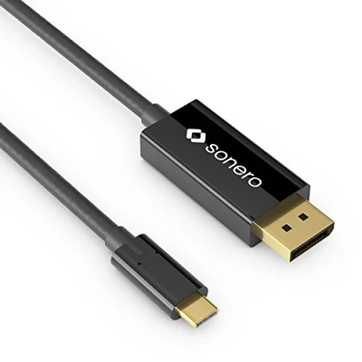 Obrázek Sonero UCC010 010 USB C na HDMI 2.0 Kabel, 4 K @ HZ s 18 Gbps, 3.1, staré móda, Thunbergia Derbo Ltandere Plochý, 1,0 M Černá, černá