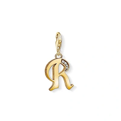 Obrázek Thomas Sabo Dámský přívěsek L písmeno Charm Club 925 sterlingové stříbro 1618 414 39, Pozlacené žluté zlato 750, 925, zirkony.