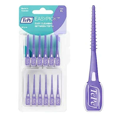 Obrázek TePe EasyPick Dental Stick XL / 1 x 36 kusů včetně praktického kapesního pouzdra Pro jednoduché, každodenní použití mezitím i na cestách