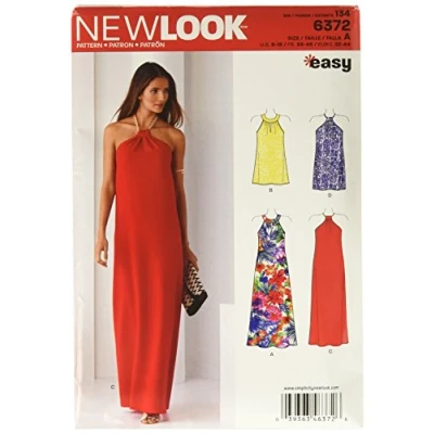 Obrázek New Look 6372 Nähset für Damenkleider in Zwei Längen, Größe A (34 38 40 42 44)