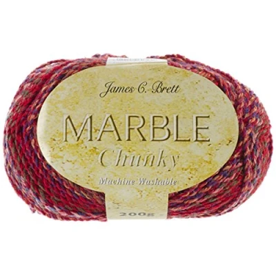 Obrázek James C prkénko Marble Chunky pletací příze, 200 g, 100% Acrylic vlna, fólie MC43 Red Rainbow