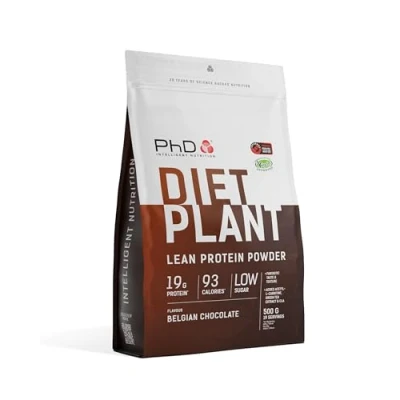 Obrázek PhD Nutrition Diet Plant Vegan protein prášek, rostlinný s vysokým obsahem bílkovin, veganský proteinový belgická čokoláda, 18 g 20 porcí v sáčku 500