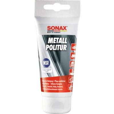 Obrázek SONAX Leštěnka na kov (75 ml) Intenzivní čištění a optimální péče pro všechny kovové povrchy č. výr. 02040000
