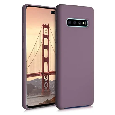 Obrázek kwmobile pouzdro kompatibilní se Samsung Galaxy S10 Plus / S10+ silikonové na mobil měkký povrch bezdrátové nabíjení grape