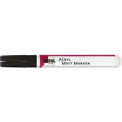 Obrázek KREUL 46239 Akrylový matný zvýrazňovač Medium, s kulatým hrotem cca 2 4 mm, černá, matná, permanentní akrylová barva na vodní bázi, pro filigránské akcenty