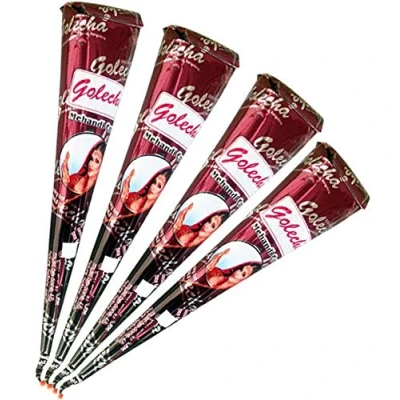 Obrázek Golecha 100% přírodní hena pasta, kužel (červenohnědá), balení 4 ks (po 25 g)