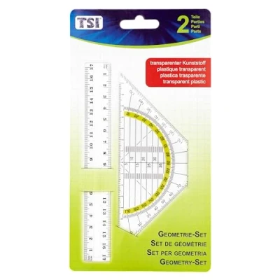 Obrázek TSI Geometrická sada (pravítko 17 cm a trojúhelník 16 cm), č. 46303