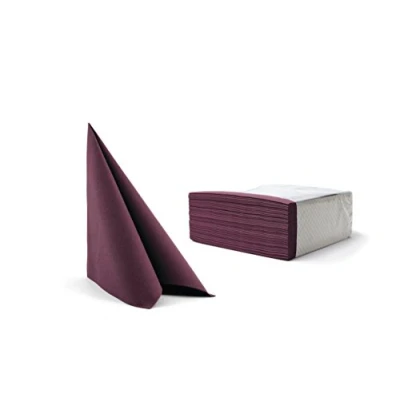 Obrázek Alvotex CHIC Airlaid 50 ubrousků, podobné látce, vysoce kvalitní, jednorázový ubrousek, fialová, 40 x cm