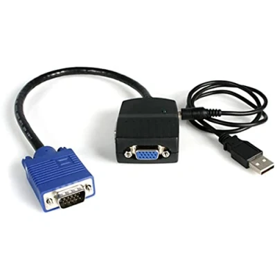 Obrázek StarTech.com 2 porty VGA Video Splitter Monitor Kabel s napájením přes USB 1 x (konektor) (zdířka)/USB