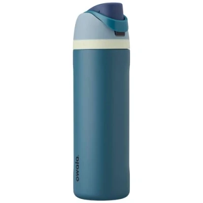 Obrázek Owala FreeSip izolovaná nerezová láhev na pití s brčkem, 710 ml bez BPA, optimální pro sport, fitness, outdoorové aktivity a cestování, denim