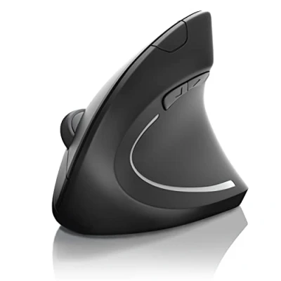 Obrázek CSL bezdrátová myš, Bluetooth + 2,4 GHz rádiová vertikální provedení, ergonomický design, prevence proti rameni myši, tenisové rameno, obzvláště šetrná k pažím, 5 tlačítek,
