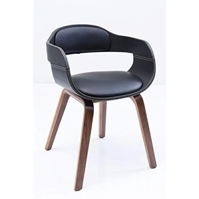 Obrázek Kare Designová židle Costa Walnut, hnědá/černá, kancelářská židle, jídelní loketní opěrka, opěradlo zad, vzhled kůže, polstrovaná, 75 x 53 51 cm (v/š/h)