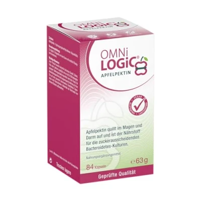 Obrázek OMNi BiOTiC LOGiC APFELPEKTIN, 84 kapslí, vláknina, přírodní jablečný pektin: Quilluje v žaludku a střevách, veganský, bez lepku, laktózy
