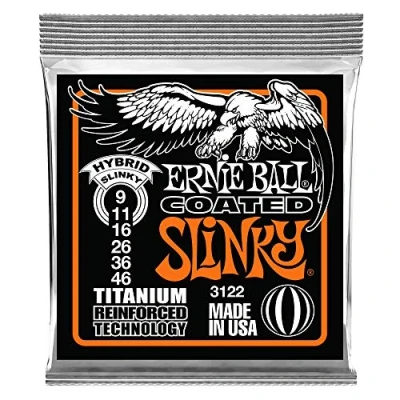 Obrázek Ernie Ball Hybrid Slinky Coated Titanium RPS struny na elektrickou kytaru, tloušťka 9 46