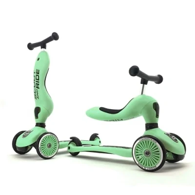 Obrázek Scoot and Ride Unisex dětská Highway Kick 1 &amp; 2 v Kickboard se sedadlem (Kiwi) 1, 57,5 x 17,5 26,5 cm 3531