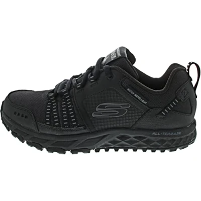 Obrázek Skechers Pánské Escape Plan Sneakers, Black Leather Mesh Trim Bbk