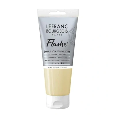 Obrázek Lefranc Bourgeois 300562 Flashe akrylová barva &amp; vinylová barva, vysoce pigmentovaná, elastická, stálá na světle, odolná proti stárnutí, matná, pro vnitřní i venkovní použití, 80ml tuba Neapolově žlutá světlá