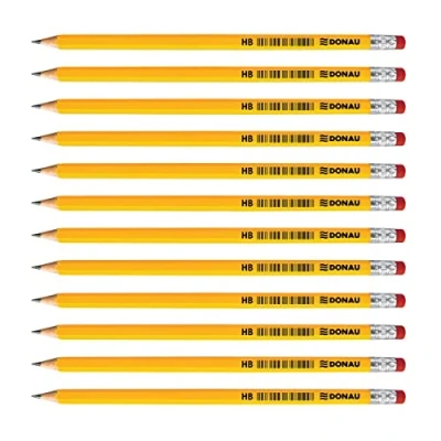 Obrázek OFFICER PRODUCTS DONAU 7386001PL 99 tužka dřevo: 12 HB tužek s gumou / kusů balení ks/netoxické barva: žlutá