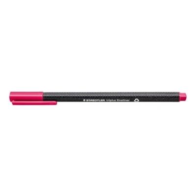 Obrázek STAEDTLER 334 23 Triplus Fineliner (trojhranný, super jemný, kovový hrot, šířka linie cca 0,3 mm, 10 kusů) bordó červená
