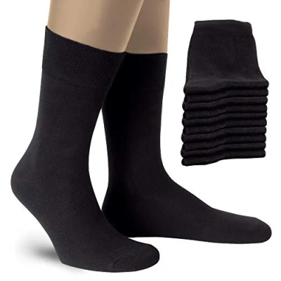 Obrázek ALL ABOUT SOCKS 10 ks prodyšných, kvalitních ponožek z bavlny pro pány a dámy velikosti 35 až 50 na výběr barevné varianty, Černá v balení