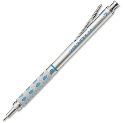 Obrázek Pentel PG1017C PG1017 C GraphGear1000 mechanická tužka 0,7 mm tloušťka čáry, pouzdro z ušlechtilé oceli s indikátorem tvrdosti, duální úchopová zóna, plně zapuštěné vedení tuhy 4 mm, guma (Z2 1N), 1
