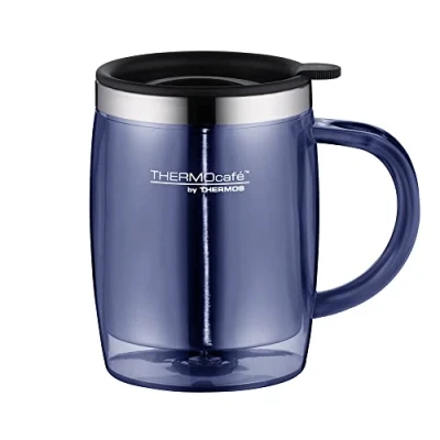 Obrázek ThermoCafé by Thermos šálek Desktop Mug, 0.35 L, plast, modrá, 13,5x9x13 cm