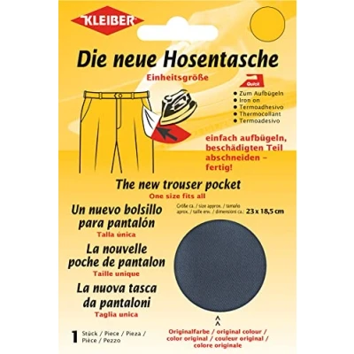 Obrázek Kleiber + Co.GmbH Quick Ersatzhosentasche, 50% Baumwolle/50% Polyester, Grau, 23 cm x 18,5