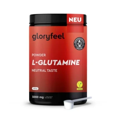 Obrázek L glutamin prášek 600 g veganský chuťově neutrální 5 000 mg čistého, bioaktivního glutaminu v jedné porci 120 porcí zásob vysoká dávka a snadno rozpustný
