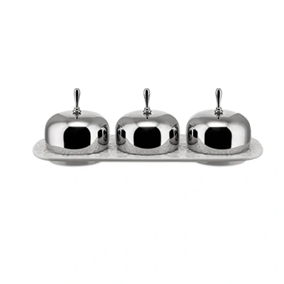Obrázek Alessi MW15 Dressed miska na marmelády se 3 komorami z porcelánu, 5 x 21. 27 cm, bílá