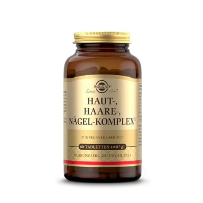 Obrázek SOLGAR® Komplex pokožky, vlasů, nehtů s MSM, červenými řasami, vitaminem C, lysinem, prolinem, zinkem a mědí pro vlasy, pokožku nehty jedinečné složení patentovaným OptiMSM® 60 tablet