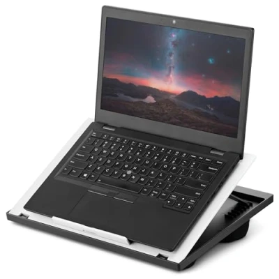 Obrázek Navaris podložka na laptop odkládací plocha z plastu postel gauč pro tablet 37,6 x 28 5,8 cm polštář 8 různých stupňů bílá