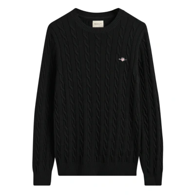 Obrázek GANT Cable C NECK Svetr, Muži, Velikost: Small, Black