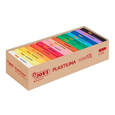 Obrázek Jovi Plastilin, leicht formbare Modelliermasse für Kinder ab 2 Jahren, 15 Stangen je 350 g, sortiert