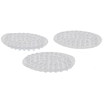 Obrázek iDesign porte savon, petit support savon ovale en plastique, éponge ou lot de 3 avec picots intégrés, transparentní