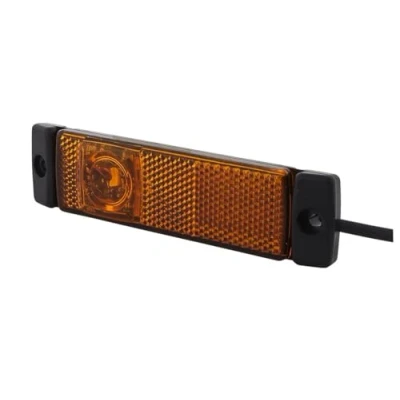 Obrázek HELLA 2PS 008 645 891 Boční obrysové světlo přívěs karavan LED 24V šroubové připojení/montáž SAE/ADR/GGVS Barva světelného panelu: žlutá kabel: 500 mm Konektor: AMP