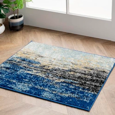 Obrázek nuLOOM Waterfall Vintage abstraktní koberec, 60 cm x 90 cm, modrý