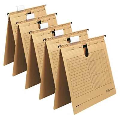 Obrázek Herlitz 5874359 závěsný pořadač A4 UniReg balení po 5 kusech, 230 g/m² hnědá