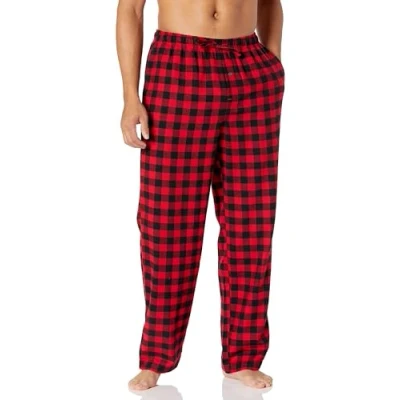 Obrázek Amazon Essentials Pánské pyžamové kalhoty z flanelu (k dostání ve Big &amp; Tall), červené buffalokaros, M