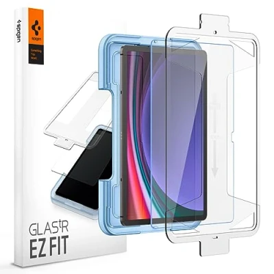 Obrázek Spigen Sklo. tR EZ Fit ochranná fólie kompatibilní se Samsung Galaxy Tab S9, 11 palců, šablona pro instalaci, křišťálově čirá, odolná proti poškrábání, s tvrdostí 9H