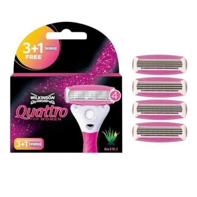 Obrázek Wilkinson Sword Quattro for Women holicí břity pro ženy, 4 kusy