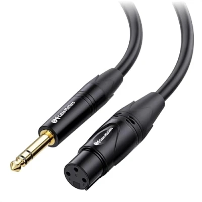 Obrázek Cable Matters XLR auf klinke 6,35 mm Kabel 1,8m Stecker zu Buchse (Klinke Kabel, TRS 1/4 Kabel)