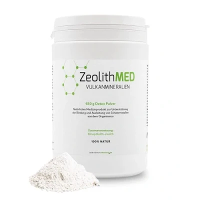 Obrázek Zeolith MED Detoxikační prášek, zdravotnický výrobek, lékárnická kvalita, vítěz srovnání, detoxikace těžkých kovů, detoxikace, sopečné minerály, léčivá zemina, čištění střev (650 g)