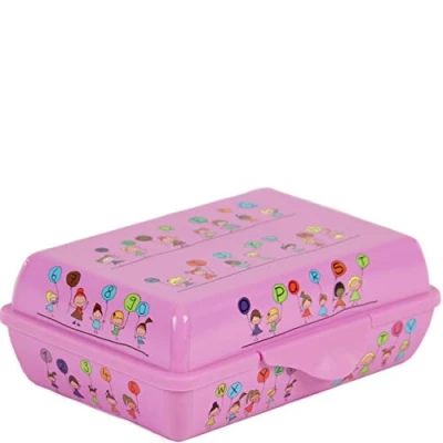 Obrázek Rotho Kreativní svačinový box 0,9 l s motivem pro dívky, plast (PP) bez BPA, růžová, (18,0 x 13,0 6,0 cm)