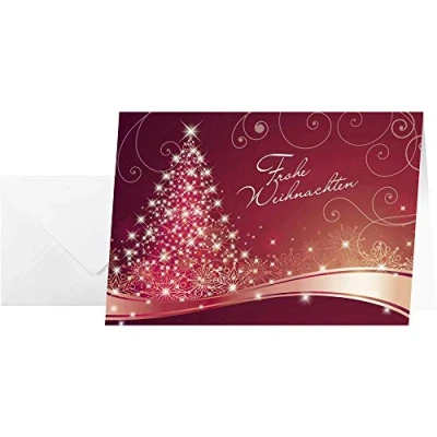 Obrázek SIGEL DS019 červené vánoční pohlednice sada s obálkou A6 25 kusů &quot;Christmas Swing&quot; ideální k potisku